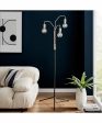 Nilmani 3-Light Floor Lamp Antique Brass Black Online Sale