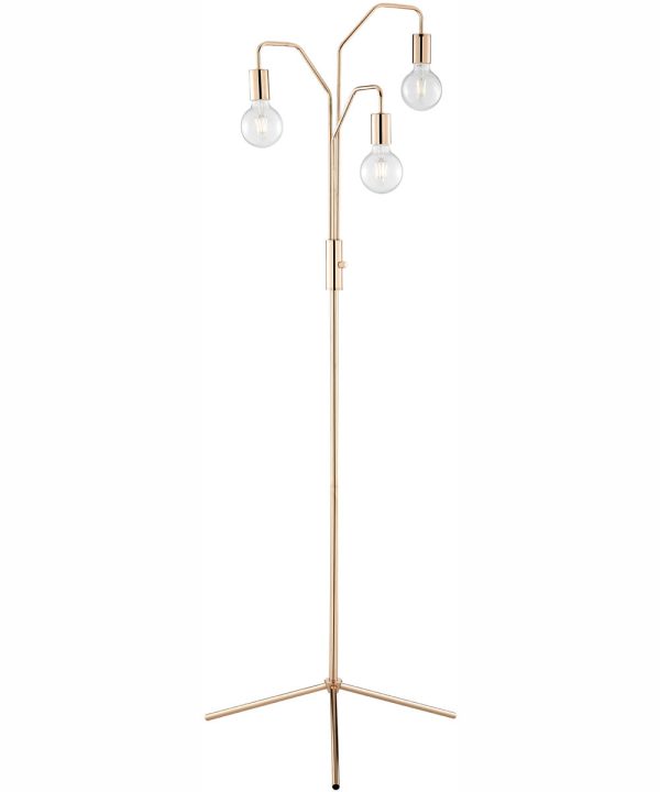 Nilmani 3-Light Floor Lamp Gold Online now