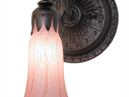 5.5  Wide Pink Tiffany Pond Lily Wall Sconce Fashion