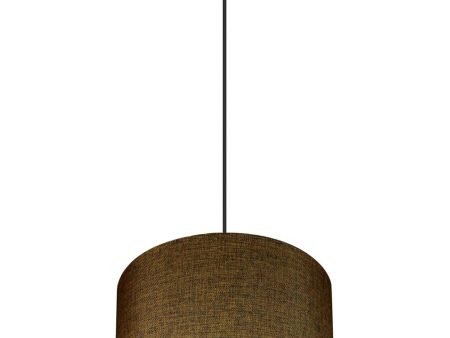 16  W 2 Light Pendant Chocolate Burlap Shade with Diffuser, Black Cord Online Hot Sale