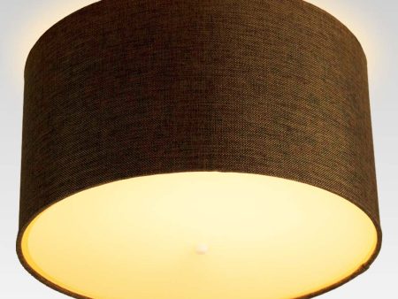 16  Flush Mount Conversion Kit - Chocolate Burlap Drum Shade Fashion