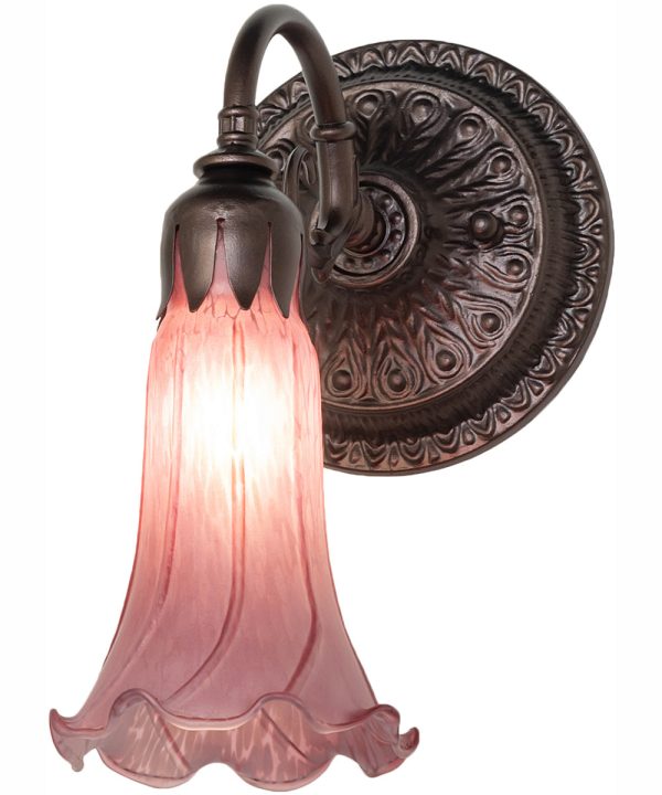 5.5  Wide Lavender Tiffany Pond Lily Wall Sconce Online