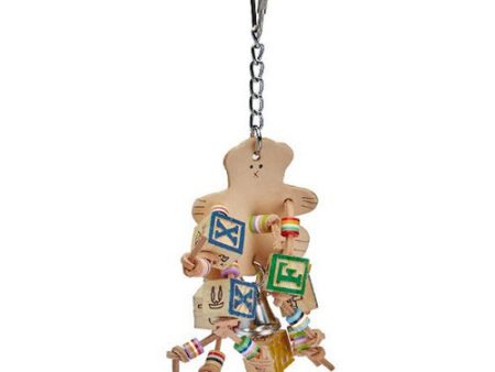 AE Cage Company Happy Beaks Leather Bear with ABC Blocks Assorted Bird Toy 1 count by A&E Cage Company For Sale